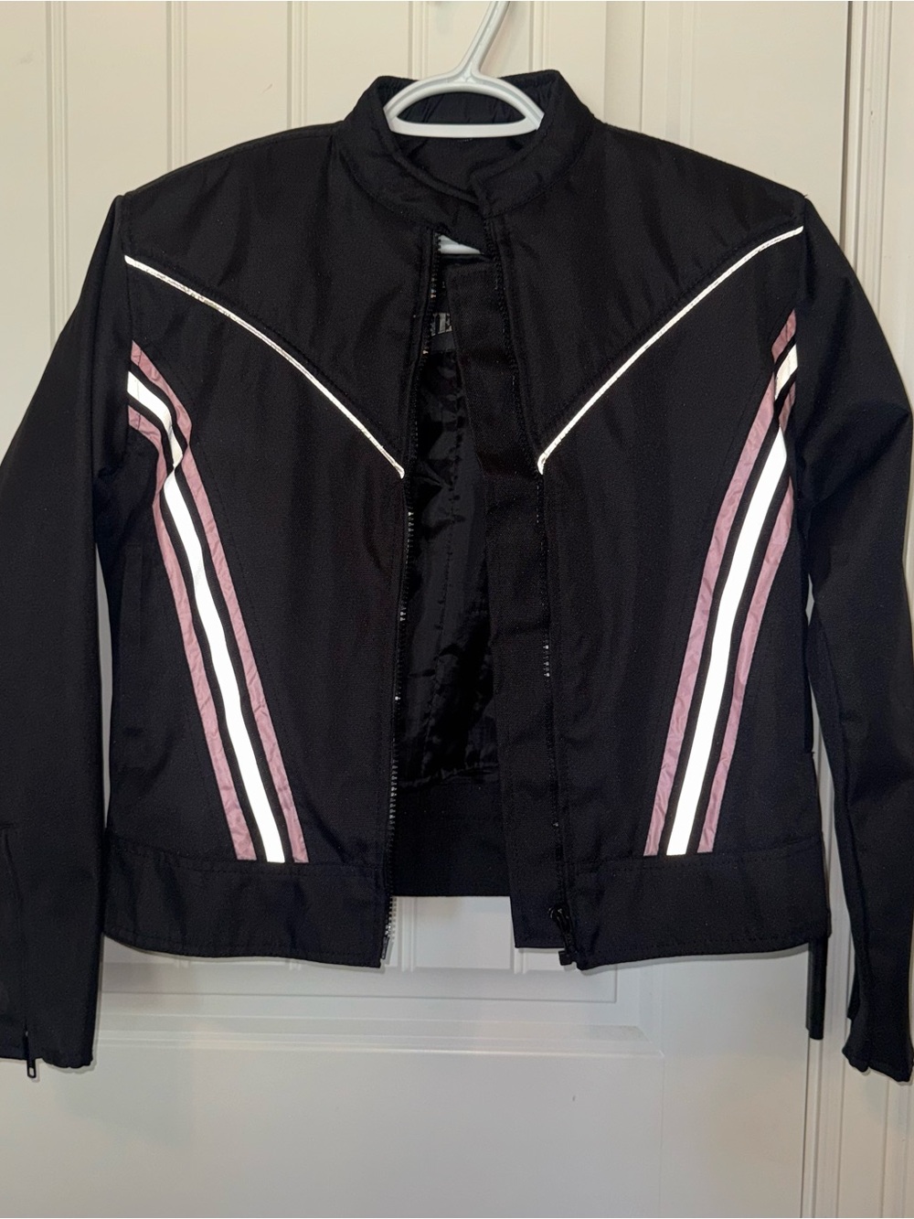 Nexgen women's black and pink textile motorcycle riding jacket